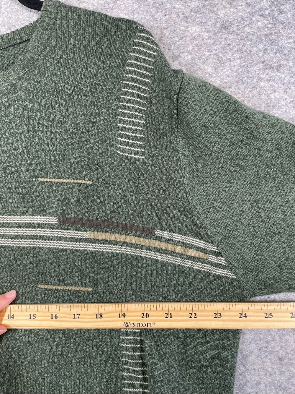 Vintage Arnold Palmer Wool Blend Golf Sweater Green Large V Neck Grandpa Core - Picture 10 of 14